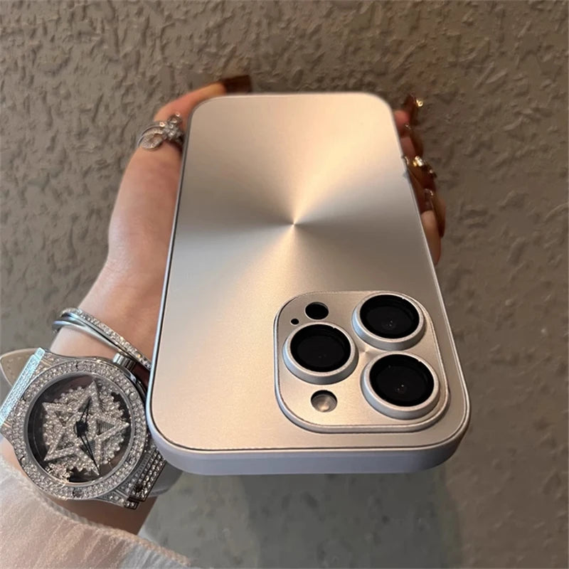 Laser Aurora Matte CD Case for iPhone 11 12 13 14 15 16 Pro Max