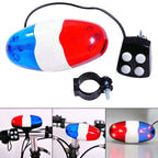 Bicycle Police Siren Horn 4 Sound Bike Bell with LED Strobe Light
