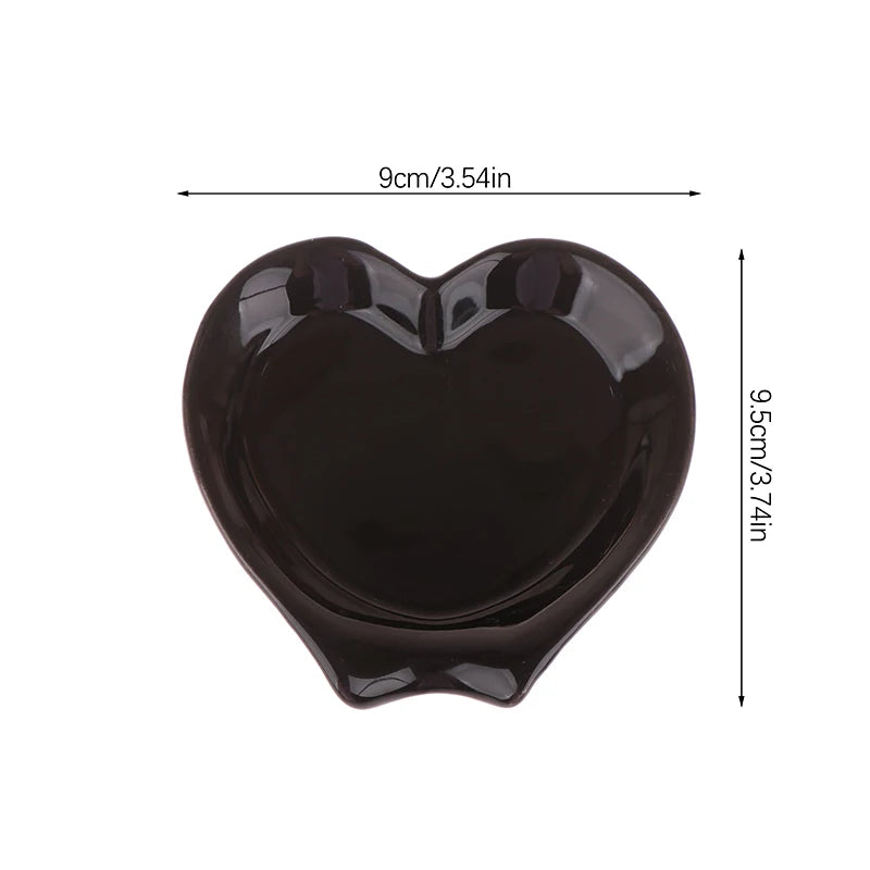 Heart Shaped Ceramic Spoon Rest Utensil Holder