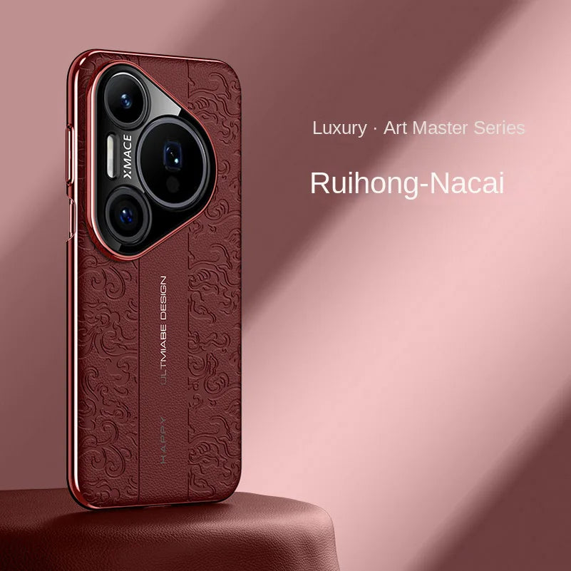 Embossed Leather Case for Huawei Pura 80 70 Ultra Pro & P60 Cover