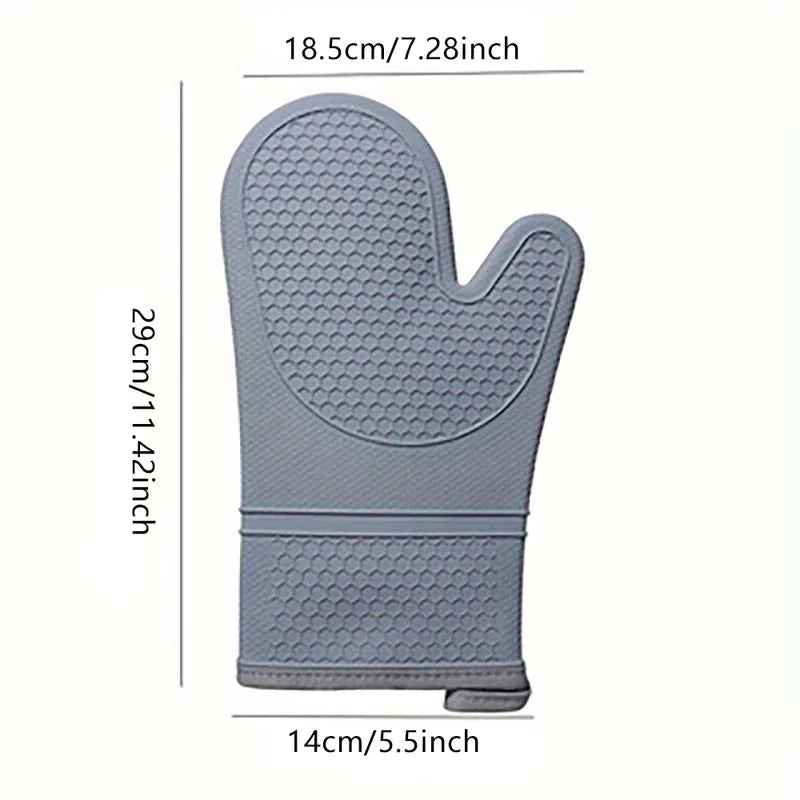 Silicone Oven Mitt Set – Long Heat Resistant Kitchen Gloves