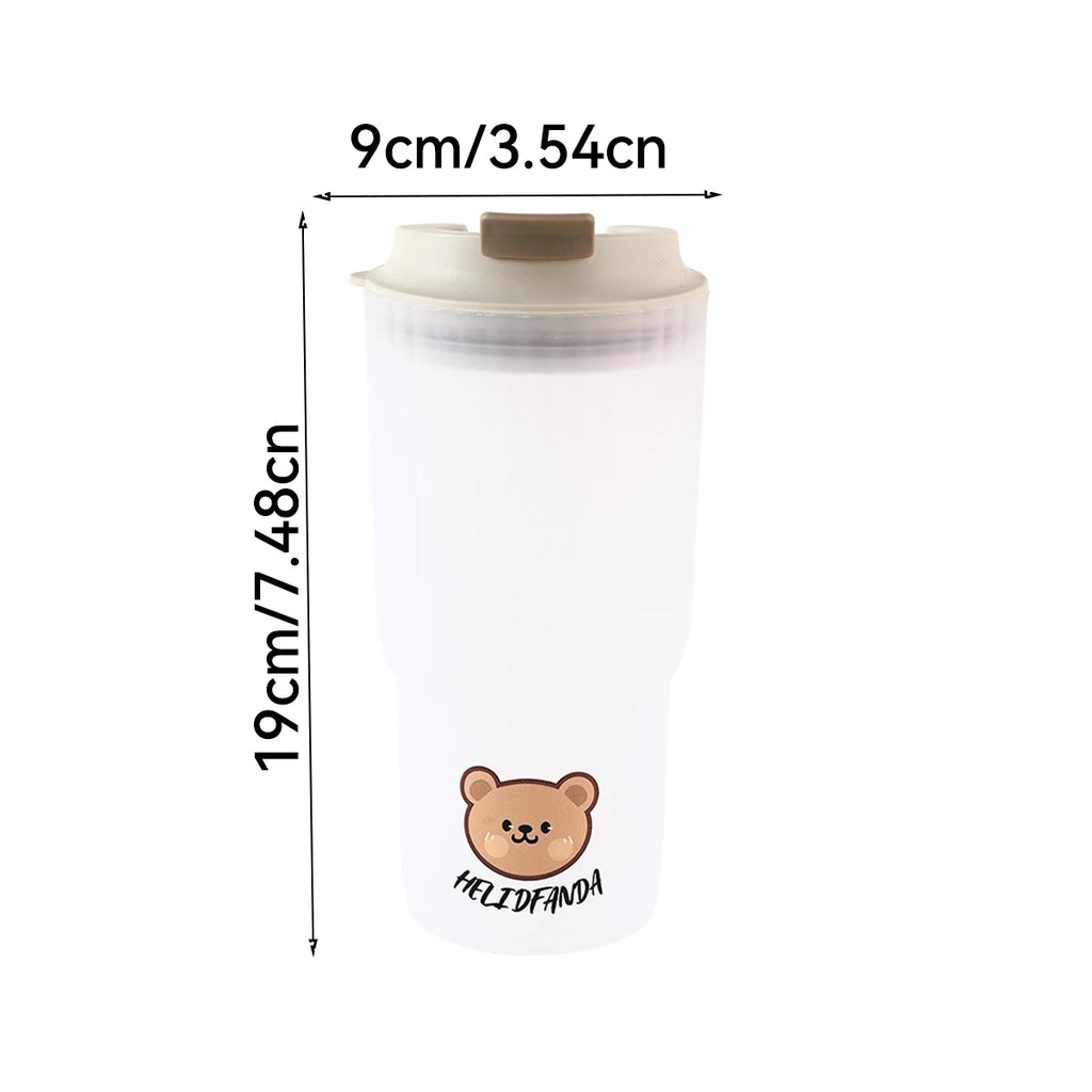 WORTHBUY Cute Bear Water Cup Leak Proof Portable Travel Tumbler