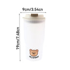 WORTHBUY Cute Bear Water Cup Leak Proof Portable Travel Tumbler