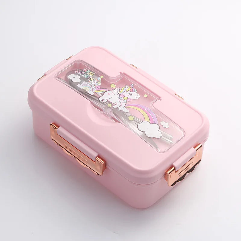 Cute Dinosaur Kids Lunch Box 3 Grid Bento Container for Students