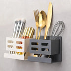 Hole-Free Bathroom Shelf Wall Mounted Toothbrush & Razor Organizer
