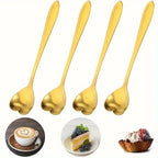 4PCS Heart Shape Stainless Steel Coffee Spoon Set for Drinks