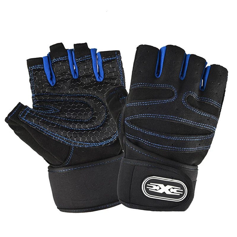 Workout Gloves Half Finger Wrist Wrap Gym Cycling Weight Training