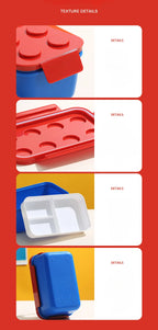 Portable Building Block Lunch Box 1050/1300ML Bento Food Container for Kids