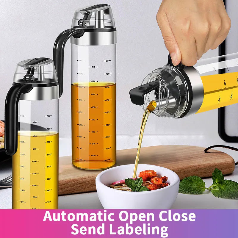 Glass Seasoning Bottle Dispenser Oil, Vinegar & Spice Storage Kitchen Tool Main image