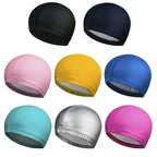 Waterproof PU Swimming Cap with Ear Protection for Adults & Kids