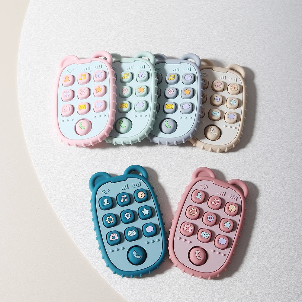 Baby Phone Teether Silicone Sensory Toy for Infants