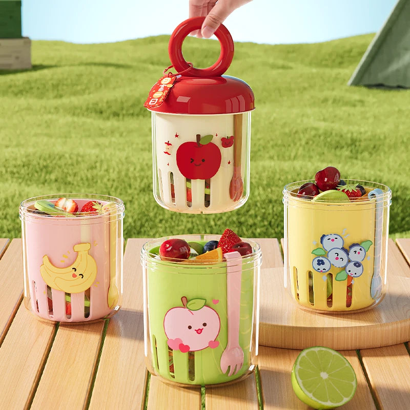UFORU Dopamine Fruit Cup Portable Leak Proof Yogurt Cup with Fork