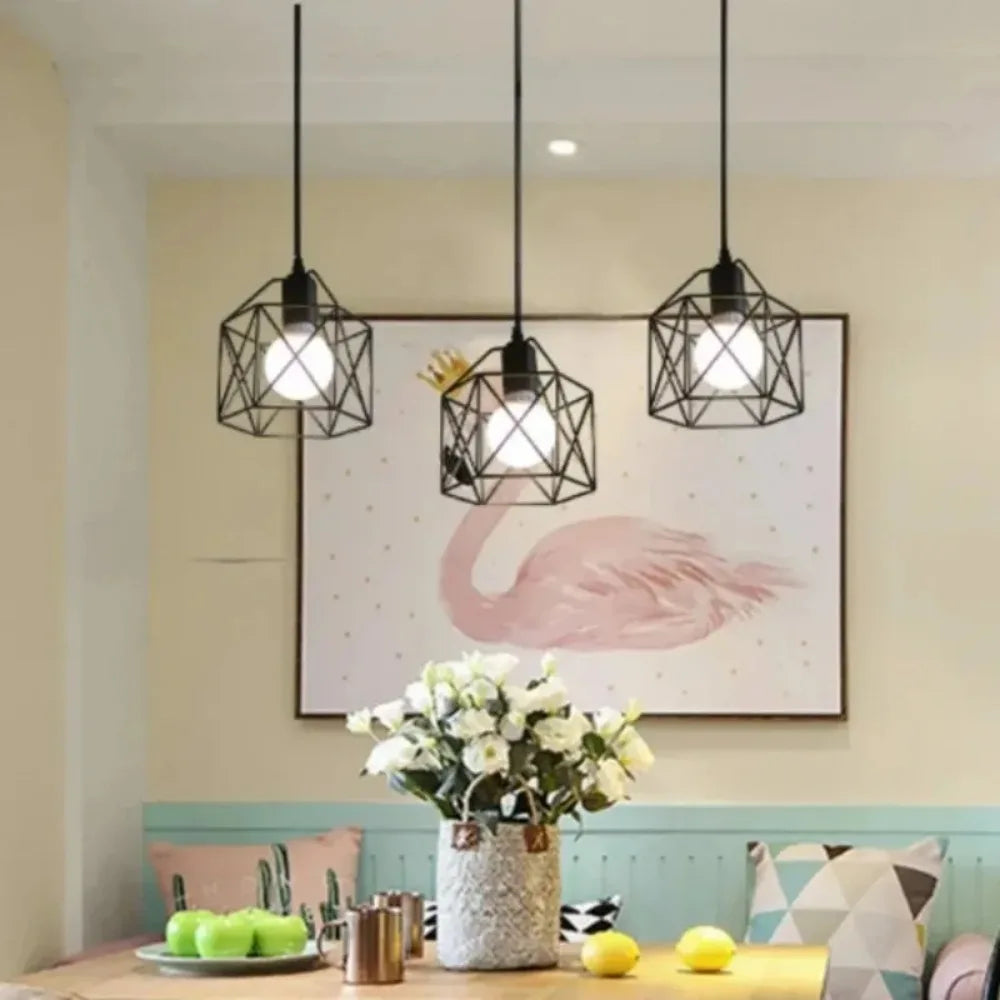 Industrial Pendant Light Black Ceiling Lamp for Kitchen & Bedroom