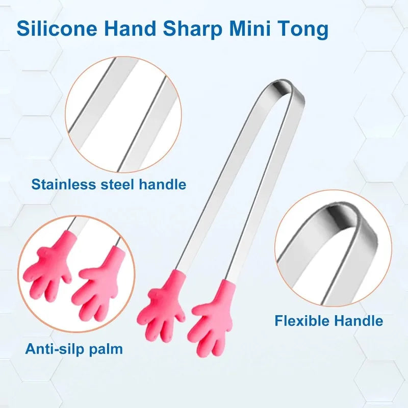 Mini Silicone Tongs UK Kids Food Serving Tongs Set