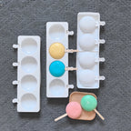 4 Hole Silicone Ice Cream Mold – Semi-Circular DIY Ice Cream Tray Maker