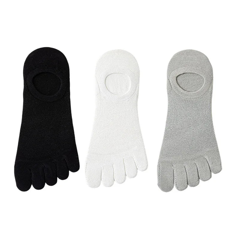 Men’s Toe Socks Breathable Anti Sweat Casual Finger Socks 3 Pairs