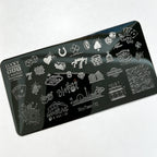 MouTeen263 Nail Stamping Plate Cursive Letter Nail Art Template