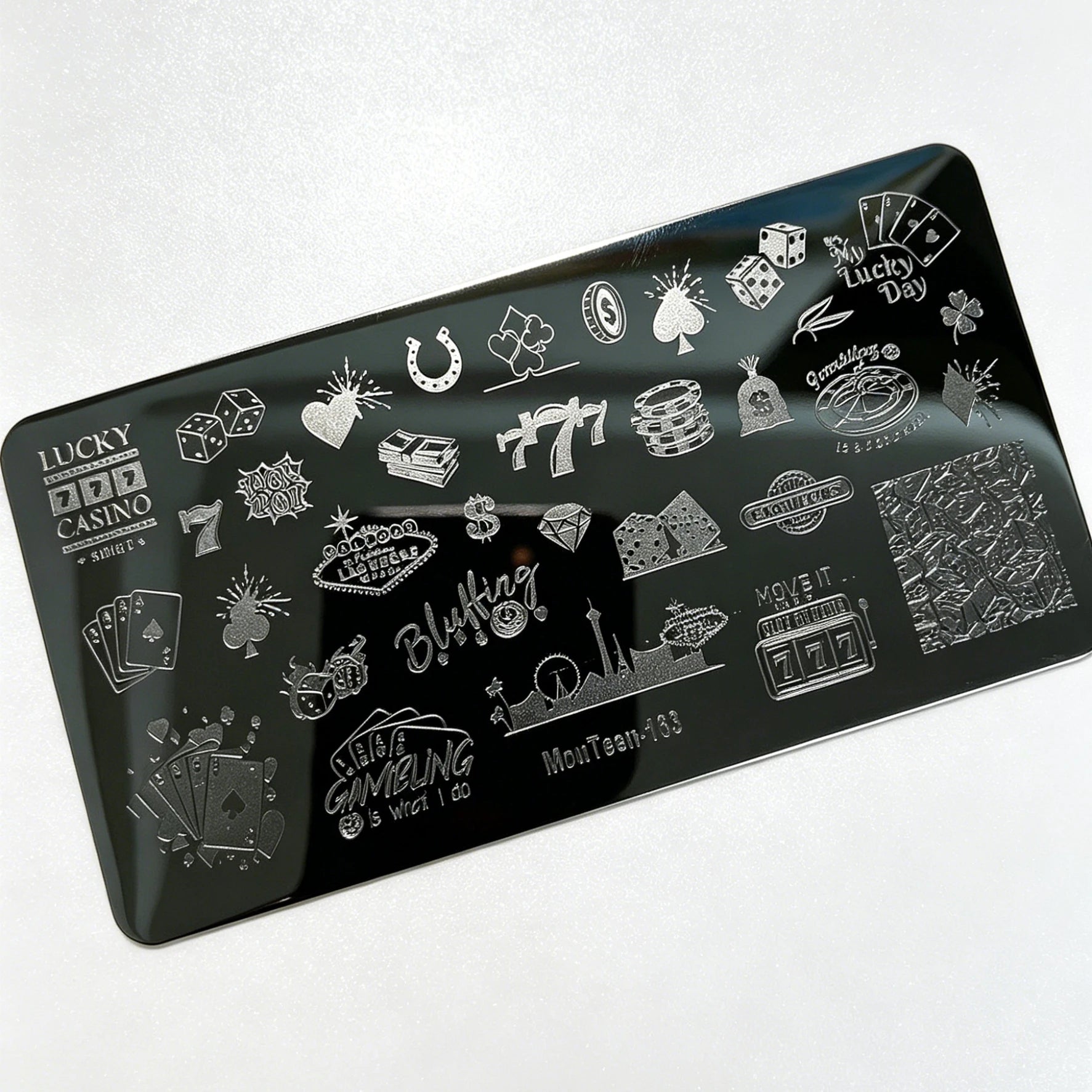 MouTeen263 Nail Stamping Plate Cursive Letter Nail Art Template