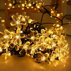 Solar Lotus Flower Fairy Lights Outdoor Garden Decor
