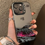 Snow Mountain Sunset Electroplate Case for iPhone 11 12 13 14 15 16 17