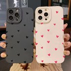 Black Love Heart Case for iPhone 11 12 13 14 15 16 17 Pro Max