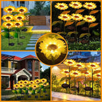 Solar Sunflower LED Garden Lights for Waterproof Lawn Decor