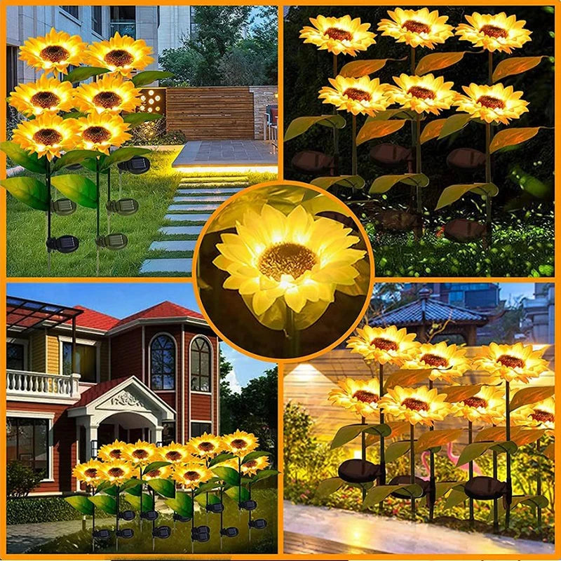 Solar Sunflower LED Garden Lights for Waterproof Lawn Decor
