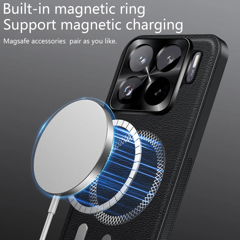 MagSafe Shockproof Leather Case for Xiaomi 13T 14T 15T 17T Pro Cover