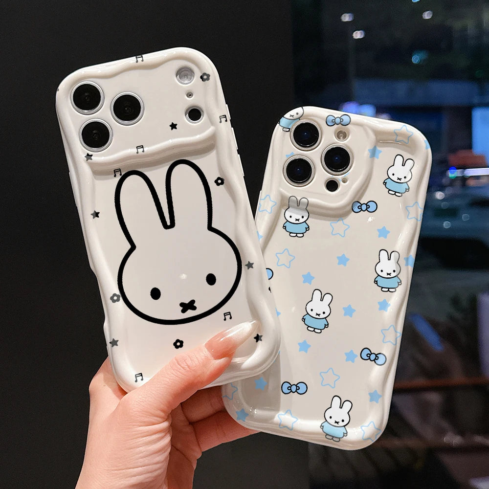 Cute Rabbit 3D Wave Case for Google Pixel 7 8 9 10 Pro Cover