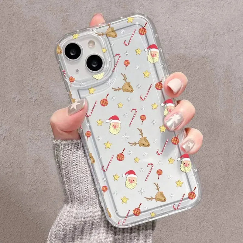Christmas Clear Case for iPhone 16 15 14 13 12 11 Pro Max