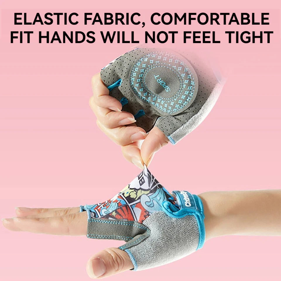 Kids Cycling Gloves Half Finger Breathable Anti Slip Bike Secondary image