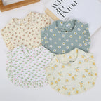 Flower Print Baby Bibs Soft Cotton Feeding Scarf for Girls