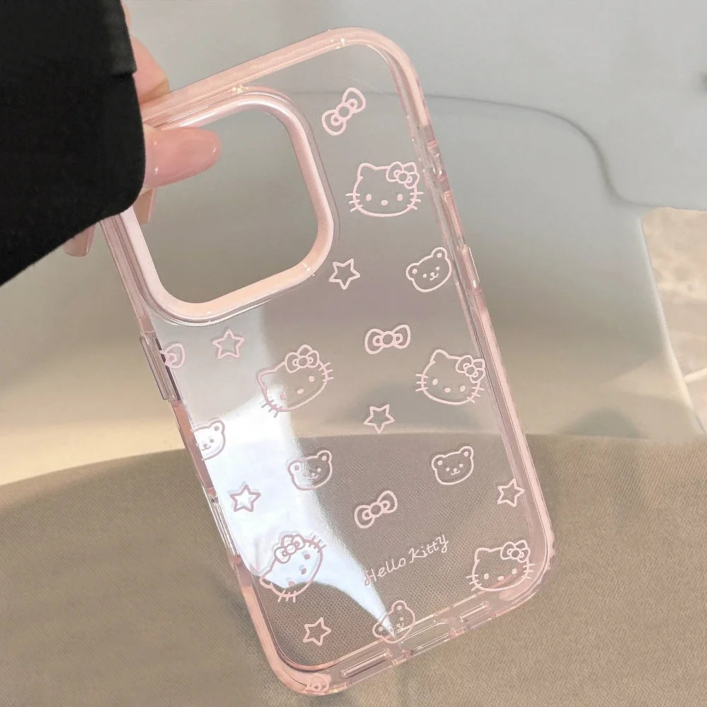 Cute Hello Kitty Transparent iPhone Case