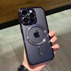 Magnetic Clear Plating Case for iPhone 11 12 13 14 15 16 17 Pro Max