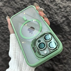 Luxury Magnetic Stand Case with Lens Guard for iPhone 16 15 14 Pro Max