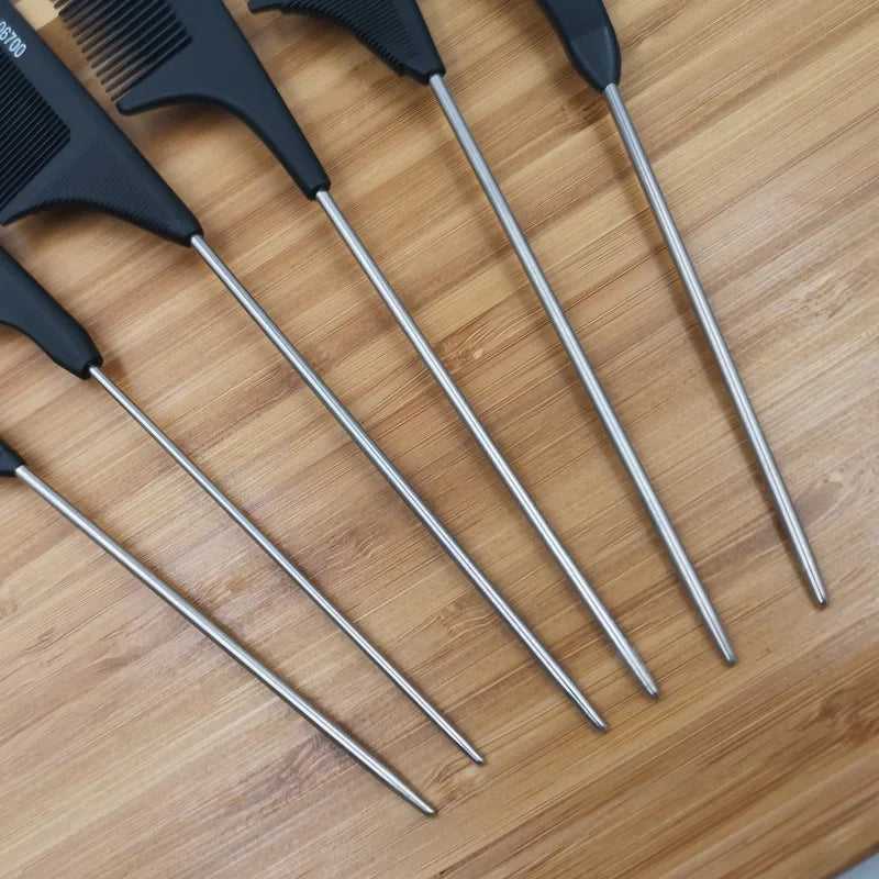 Rat Tail Comb | Fine Tooth Stainless Steel Salon Comb