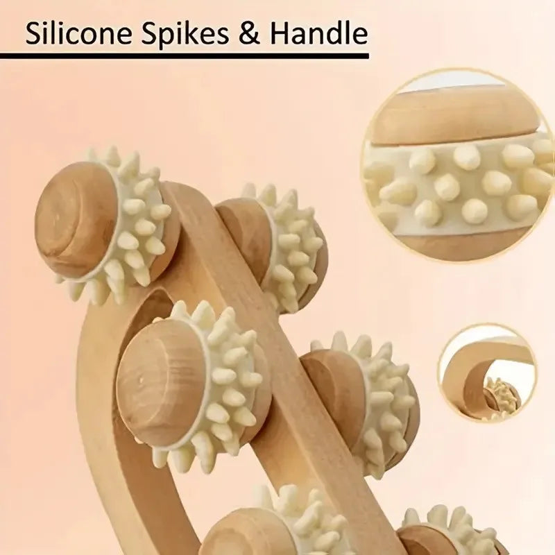 Wooden Massage Roller UK Manual Back, Neck & Leg Massager