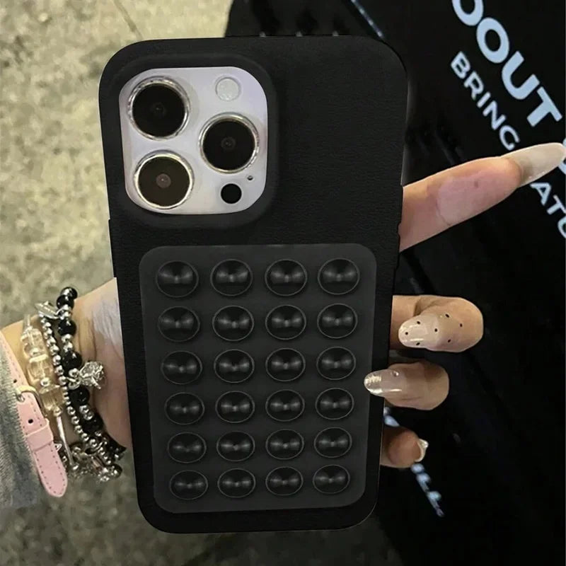 3D Suction Cup Stand Case for iPhone 11 12 13 14 15 16 17 Pro Max