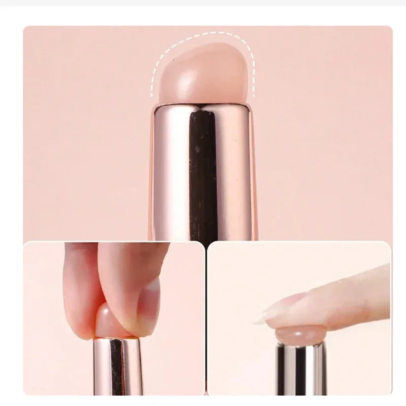 Silicone Nail Art Brush Mirror Powder Applicator Manicure Tool