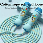 Kids Adjustable Skipping Rope Wooden Handle Cotton Boys & Girls