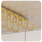 Under Shelf Mug Cup Hanger Double Row Kitchen Cabinet Hook Rack