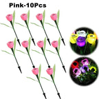 Solar Tulip Rose Flower Lights for Waterproof Garden Decor