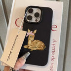 Retro Deer Lichee Pattern Case for iPhone 11 12 13 14 15 16 Pro Max