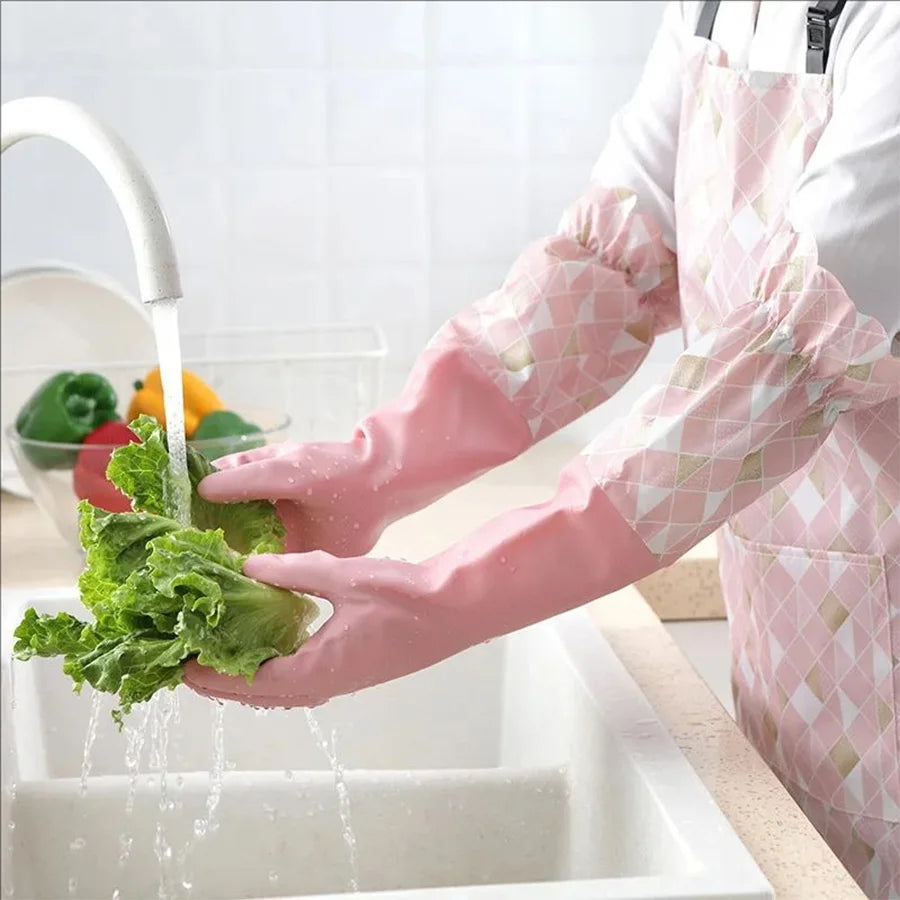 Reusable Rubber Cleaning Gloves Waterproof Non-Slip