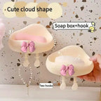 Cloud Soap Box Wall Mounted – Cute Cartoon Drain Soap Holder with Hook