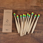 10PCS Bamboo Toothbrush Set Soft Charcoal Bristle Eco Dental Care