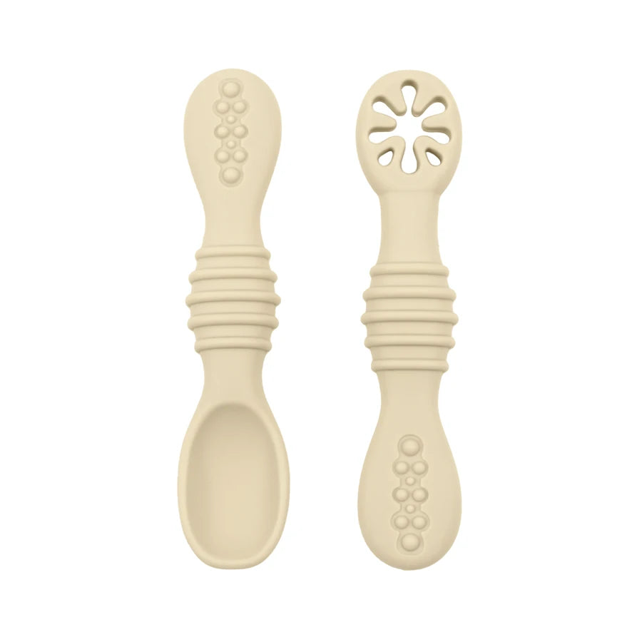 Baby Spoon Fork Set Soft Silicone Training Cutlery for Kids