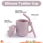 Baby Silicone Straw Cup Leakproof Snack Container