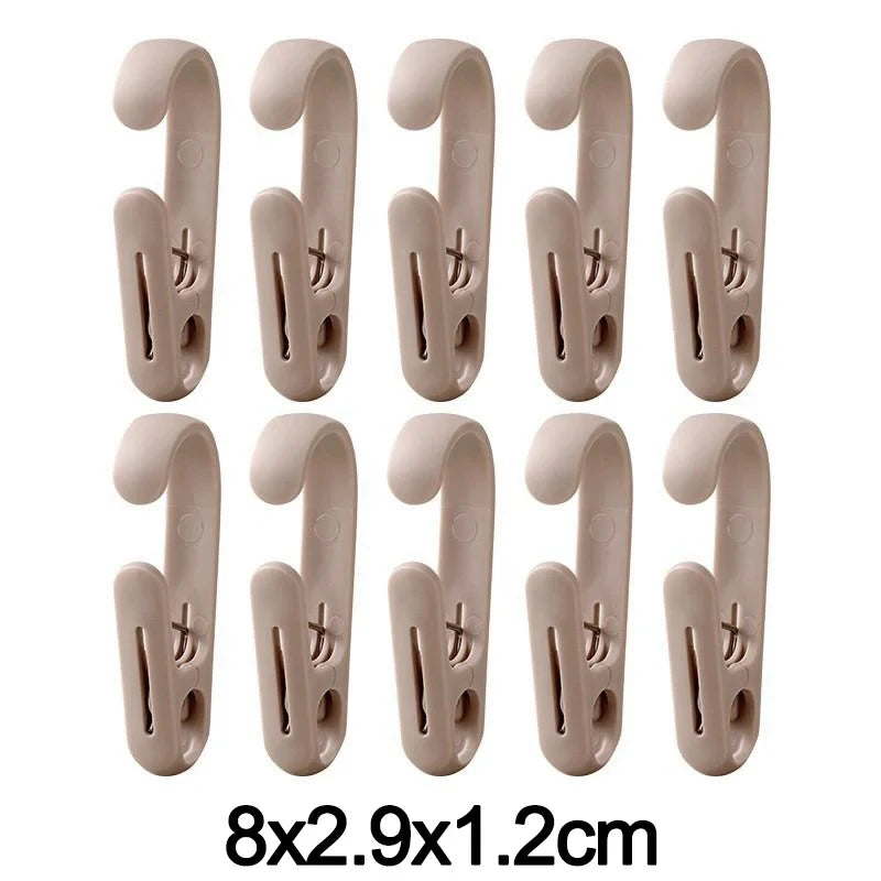 10Pcs Multifunctional Clip Hooks Hanging Storage Clips for Home