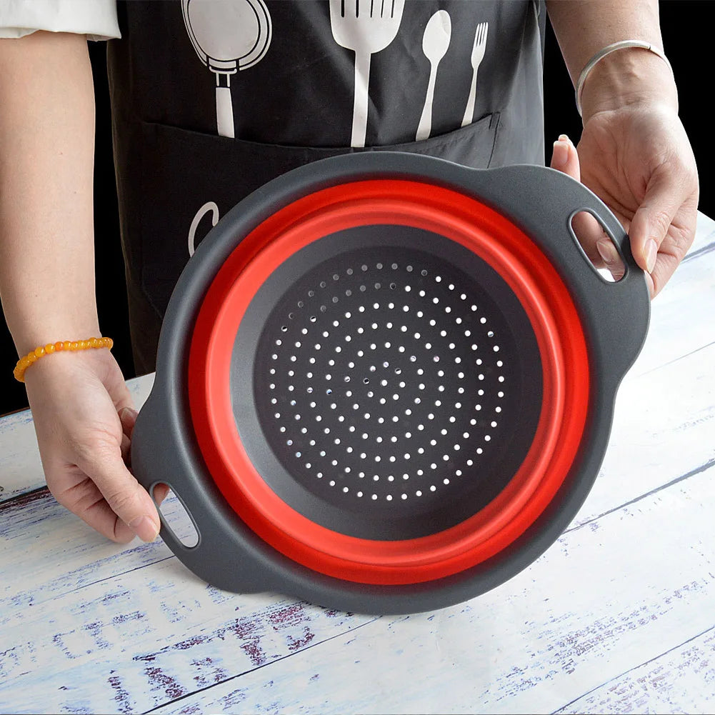 Collapsible Silicone Colander Foldable Drain Basket Main image